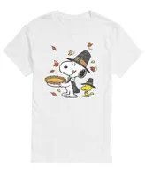 Airwaves Men's Short Sleeve Peanuts Snoopy Pilgrim T-shirt