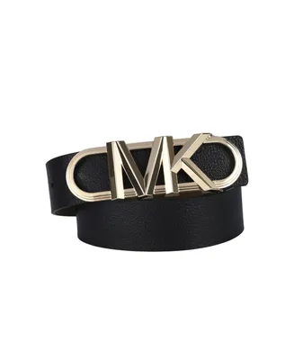 Michael Kors Women's Leather Waist Belt with Logo Buckle