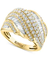 Effy Diamond Baguette & Round Diagonal Multirow Ring (1-5/8 ct. t.w.) in 14k Gold