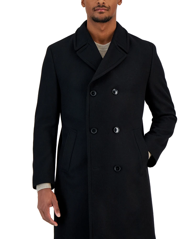 Nautica Men's Classic-Fit Double Breasted Wool Overcoat