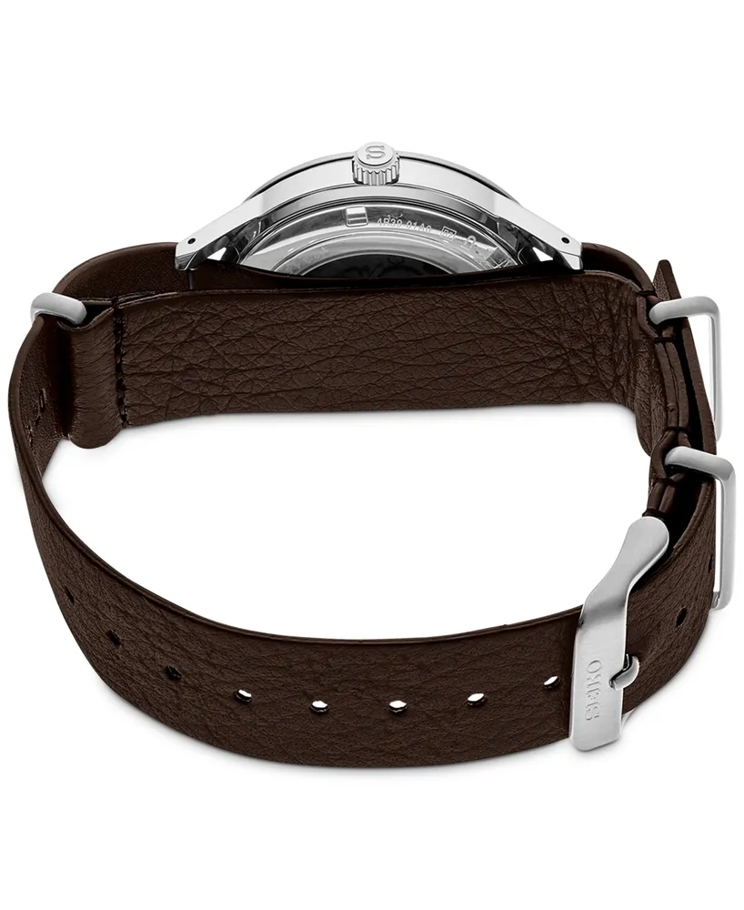 Seiko Men's Automatic Presage Brown Leather Strap Watch 41mm