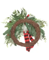 National Tree Company 22" Mixed Pine and Bow Christmas Wreath