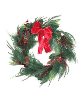 National Tree Company 26" Christmas Mixed Pine Wreath with Bow