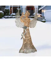 National Tree Company 53" Champagne gold-tone Praying Angel with Led Lights - Gold