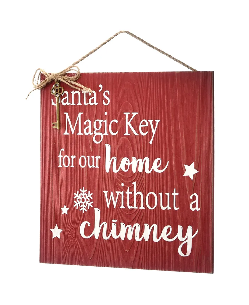 National Tree Company 10" Santa's Key Door Sign