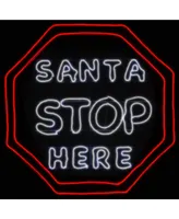 National Tree Company 43" Led Light Strip "Santa Stop Here" Sign