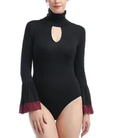 Kimi + Kai Women's Dea Cut Out Bell Sleeve Bodysuit