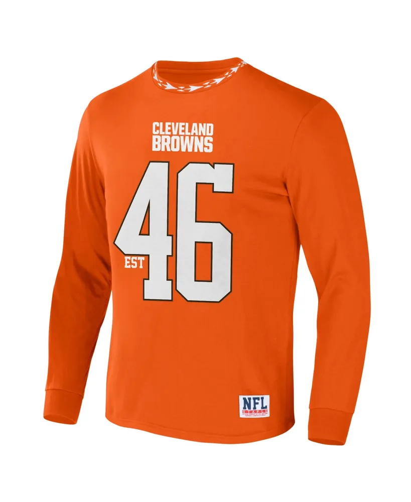 Men's Nfl X Staple Orange Cleveland Browns Core Long Sleeve Jersey Style T-shirt