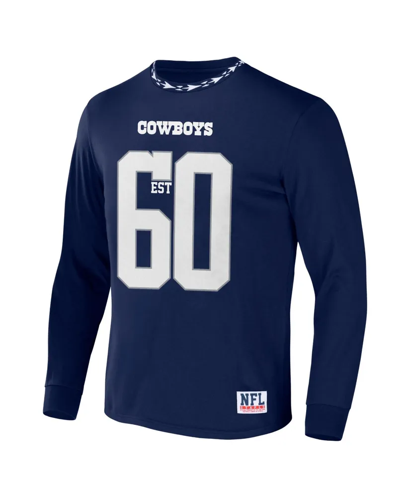 Men's Nfl X Staple Navy Dallas Cowboys Core Long Sleeve Jersey Style T-shirt