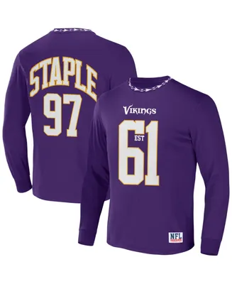 Men's Nfl X Staple Purple Minnesota Vikings Core Long Sleeve Jersey Style T-shirt