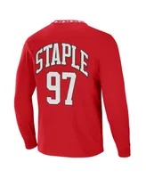 Men's Nfl X Staple Red Tampa Bay Buccaneers Core Long Sleeve Jersey Style T-shirt
