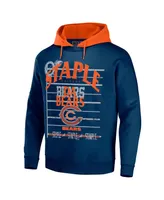 Men's Nfl X Staple Navy Chicago Bears Oversized Gridiron Vintage-Like Wash Pullover Hoodie