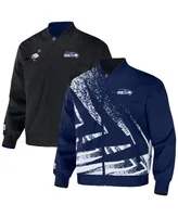 Men's Nfl X Staple Navy Seattle Seahawks Embroidered Reversable Nylon Jacket