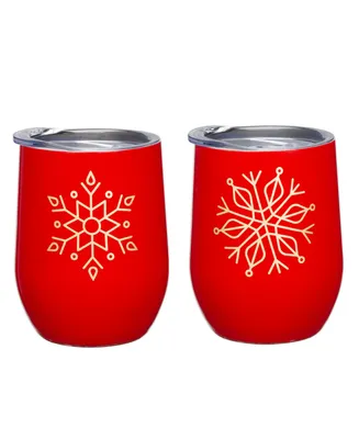 Cambridge Insulated Snowflake Wine Tumblers, Set of 2