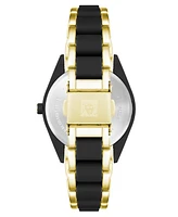 Anne Klein Women's Three-Hand Quartz Gold-Tone and Solar Oceanwork Plastic Bracelet Watch, 38.5mm