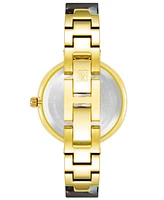 Anne Klein Women's Three-Hand Quartz and Resin with Gold-Tone Alloy Accents Bangle Watch