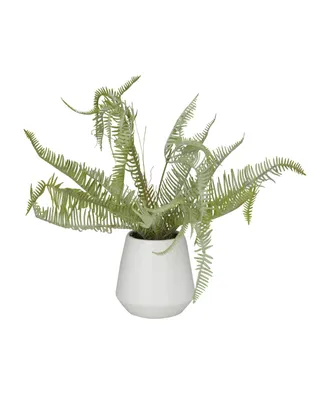 Contemporary Fern Artificial Plant, 13.5"