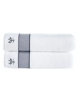 Brooks Brothers Fancy Border 2 Piece Turkish Cotton Bath Sheet Set