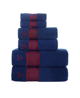 Brooks Brothers Fancy Border 6 Piece Turkish Cotton Towel Set