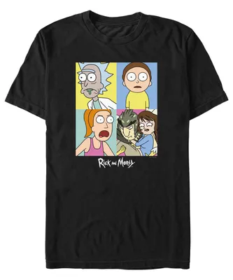 Fifth Sun Men's Rick and Morty Color Shift Boxes Short Sleeve T-shirt