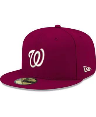 Men's New Era Cardinal Washington Nationals Logo White 59FIFTY Fitted Hat