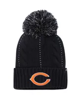 Women's '47 Navy Chicago Bears Bauble Cuffed Knit Hat with Pom