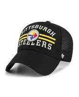 Men's '47 Black Pittsburgh Steelers Highpoint Trucker Clean Up Snapback Hat