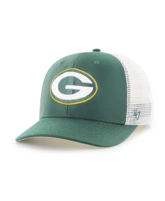 Men's '47 Brand Green and White Bay Packers Trophy Trucker Flex Hat
