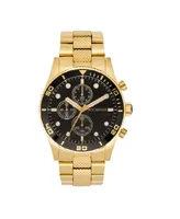 Rocawear Men's Shiny -Tone Metal Bracelet Watch 46.5mm - Black Sunray