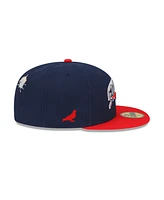 Men's New Era X Staple Navy, Red England Patriots Pigeon 59Fifty Fitted Hat