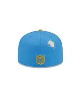 Men's New Era X Staple Powder Blue, Gold Los Angeles Chargers Pigeon 59Fifty Fitted Hat