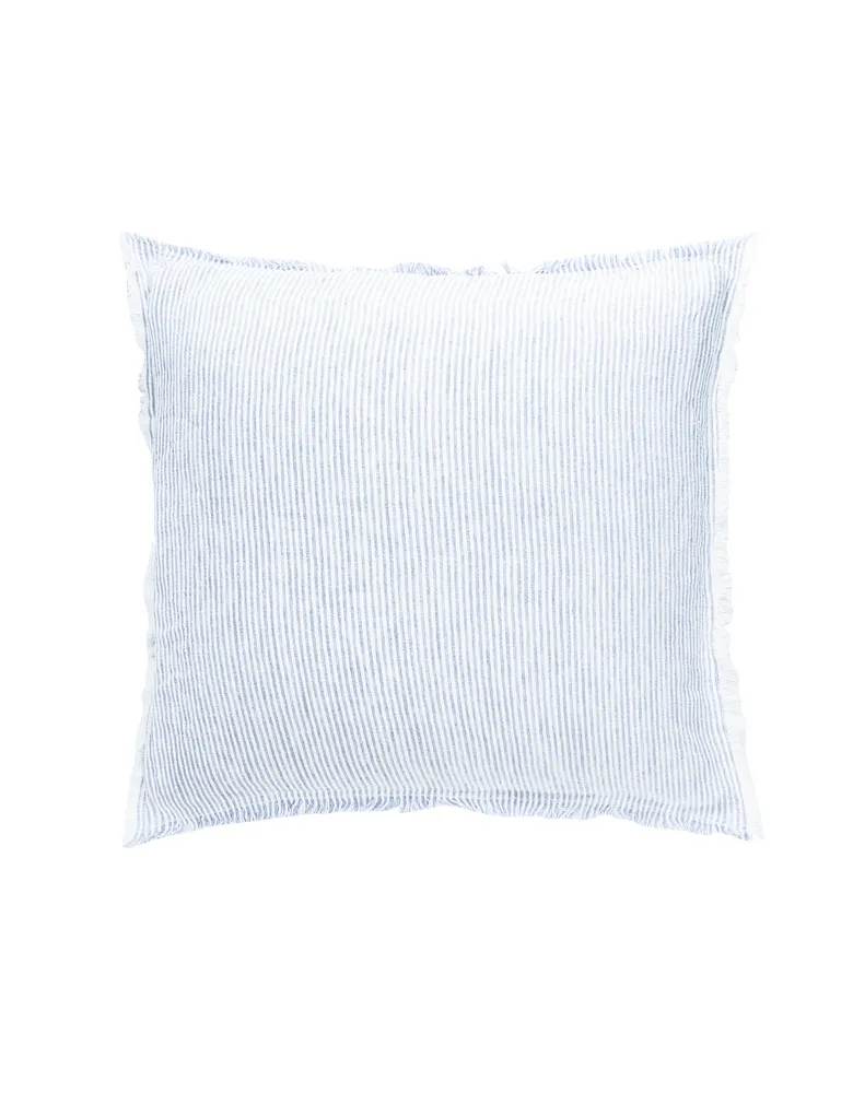 Chambray Blue Linen Down Alternative 20x20 Pillow - Anaya