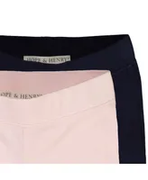 Hope & Henry Baby Girls Organic Cotton Jersey Bow Legging 2-Pack