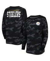 Women's New Era Black Pittsburgh Steelers Camo Long Sleeve T-shirt