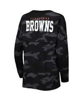 Women's New Era Black Cleveland Browns Camo Long Sleeve T-shirt