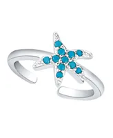 And Now This Turquoise Cubic Zirconia Starfish Toe Ring