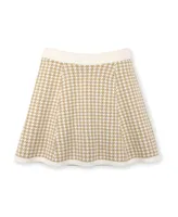 Hope & Henry Girls Organic Cotton Houndstooth Pull-On Sweater Skirt