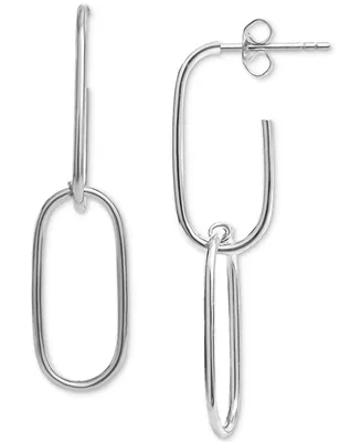 Giani Bernini Double Link Wire Drop Earrings, Created for Macy's