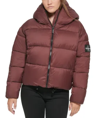 Calvin Klein Jeans Women's Cropped Hooded Puffer Jacket