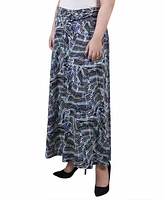 Ny Collection Plus Maxi A-Line Skirt with Front Faux Belt