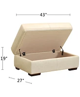 Ashlinn 43" Pastel Leather Storage Ottoman, Created for Macy's