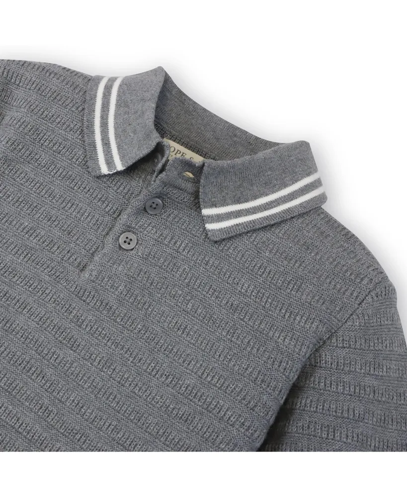 Hope & Henry Boys' Organic Cotton Short Sleeve Sweater Polo