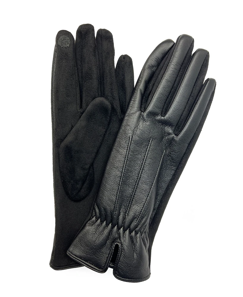 Marcus Adler Women's Cinched Wrist Faux Leather Touchscreen Glove