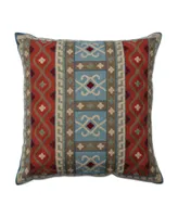 Pillow Perfect Crewel Striped Embroidered Decorative Pillow, 16.5" x 16.5"