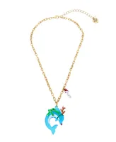 Betsey Johnson Rudolf Dolphin Pendant Necklace