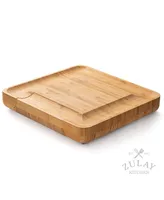 Zulay Kitchen Wooden Bamboo Cheese Board Party Set