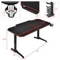 Costway 55'' Gaming Desk T-Shaped Computer Desk w/Full Desk Mouse Pad