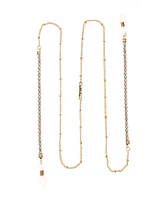 Ettika Women's 18k Gold Plated Crystal Shores Glasses Chain - Gold