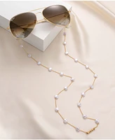 Ettika Women's 18k Gold Plated Mermaid Coin Imitation Pearls Glasses Chain - Gold