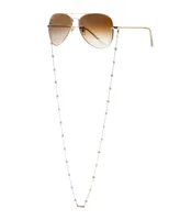 Ettika Women's 18k Gold Plated Imitation Pearl Lovers Glasses Chain - Gold